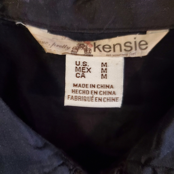 KENZIE designer goth Prarie dress navy blue cottagecore size Medium ruffle lace - Picture 6 of 11